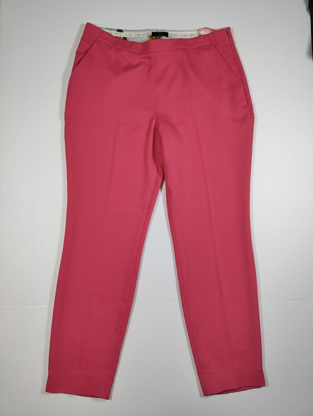NWT Ted Baker Womens Salmon Pink Tailored Trousers Dress Pants Size 4 (34Wx28L)